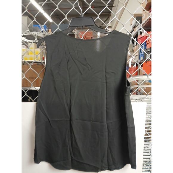NWT MEILANZJ Women's Black Sleeveless Chiffon Tank Top Blouse, Medium - Picture 3 of 4